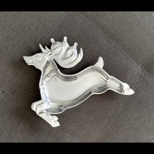 VTG LENOX ALUMINUM CHRISTMAS DEER DISH TRINKET